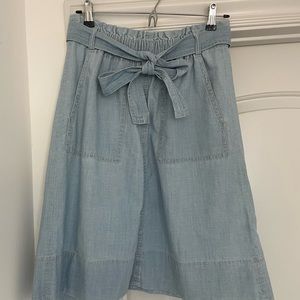 Madewell Elastic Waist Chambray Skirt